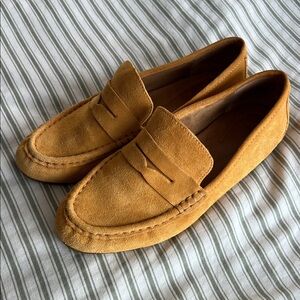 Born Mustard Yellow Suede Loafers